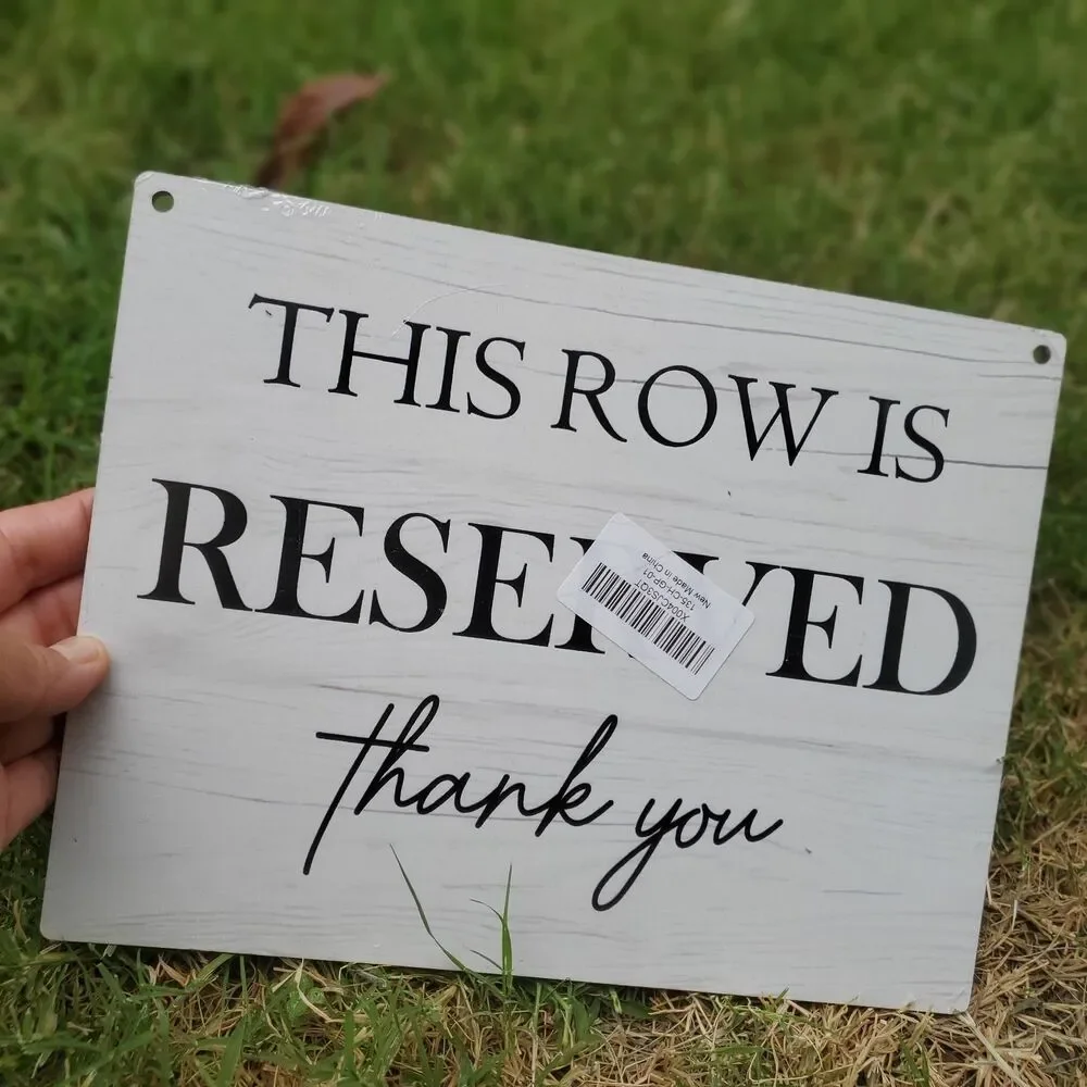 Ryeolo Reserved Seating Signs This Row Is Reserved Wooden Hanging Signs